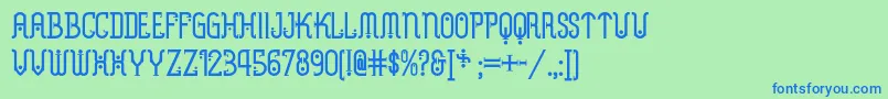 フォントMetropolisnf – 青い文字は緑の背景です。