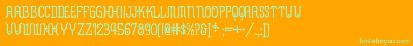Metropolisnf Font – Green Fonts on Orange Background