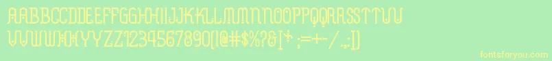 Metropolisnf-fontti – keltaiset fontit vihreällä taustalla