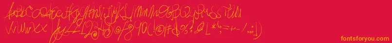 MoodyBoys Font – Orange Fonts on Red Background