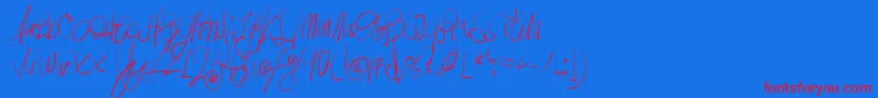 MoodyBoys Font – Red Fonts on Blue Background