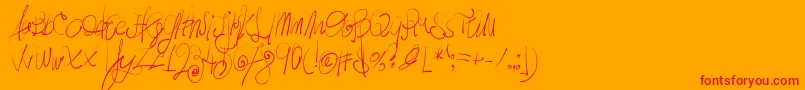 MoodyBoys Font – Red Fonts on Orange Background