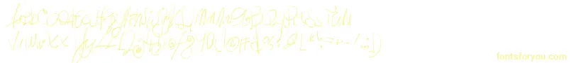 フォントMoodyBoys – 白い背景に黄色の文字
