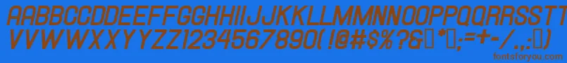 Hallandalebolditalic Font – Brown Fonts on Blue Background