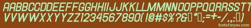 Hallandalebolditalic Font – Green Fonts on Brown Background