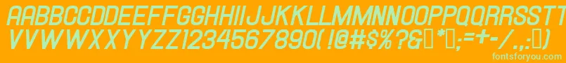 Hallandalebolditalic Font – Green Fonts on Orange Background