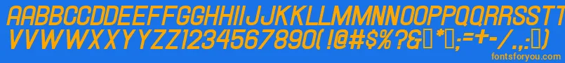 Hallandalebolditalic Font – Orange Fonts on Blue Background