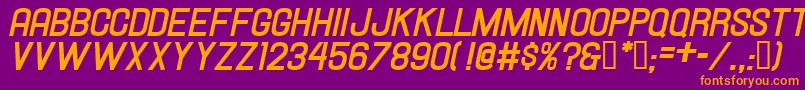Hallandalebolditalic Font – Orange Fonts on Purple Background
