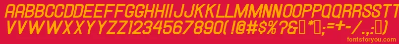 Hallandalebolditalic Font – Orange Fonts on Red Background