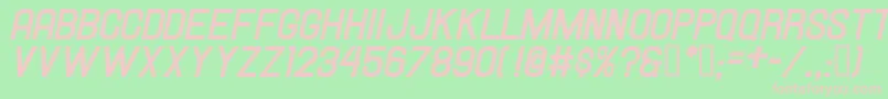 Hallandalebolditalic-fontti – vaaleanpunaiset fontit vihreällä taustalla