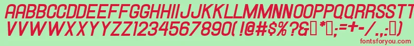 Hallandalebolditalic Font – Red Fonts on Green Background