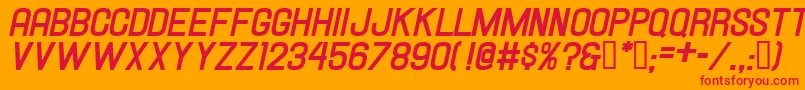 Hallandalebolditalic Font – Red Fonts on Orange Background