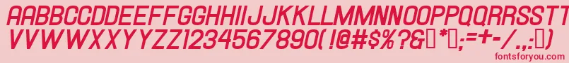Hallandalebolditalic-Schriftart – Rote Schriften auf rosa Hintergrund