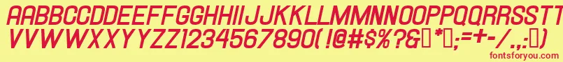 Шрифт Hallandalebolditalic – красные шрифты на жёлтом фоне