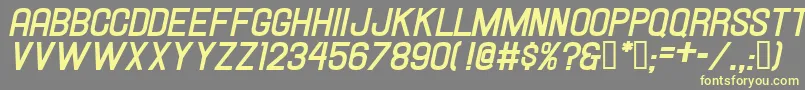 Шрифт Hallandalebolditalic – жёлтые шрифты на сером фоне
