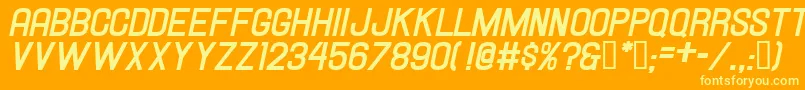 Hallandalebolditalic Font – Yellow Fonts on Orange Background