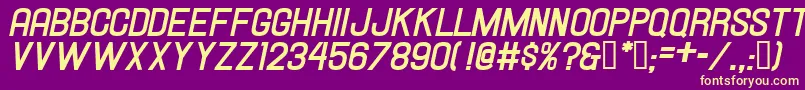 Hallandalebolditalic Font – Yellow Fonts on Purple Background