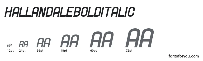 Hallandalebolditalic Font Sizes