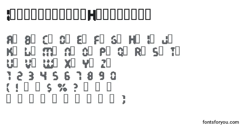 A fonte InterstellarHarddrive – alfabeto, números, caracteres especiais