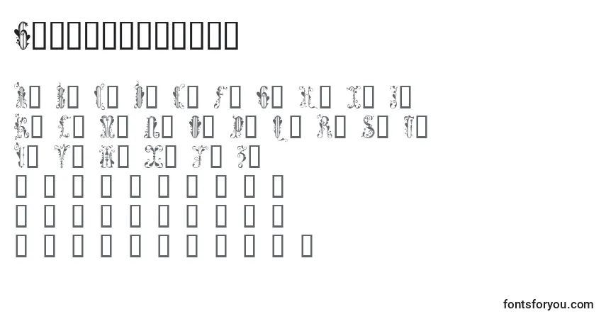A fonte Guineverecaps – alfabeto, números, caracteres especiais