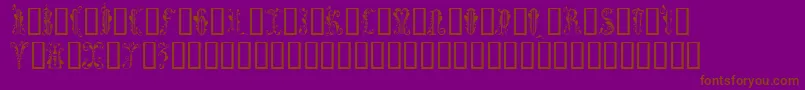 Więcej informacji o czcionce Guineverecaps Czcionka Guineverecaps – brązowe czcionki na fioletowym tle