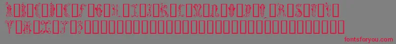 Guineverecaps Font – Red Fonts on Gray Background