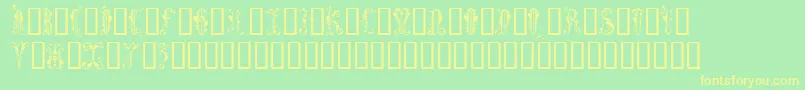 Guineverecaps-fontti – keltaiset fontit vihreällä taustalla