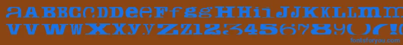 Cropfontserif Font – Blue Fonts on Brown Background