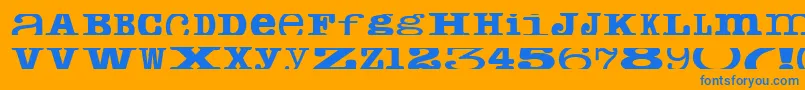 Cropfontserif Font – Blue Fonts on Orange Background