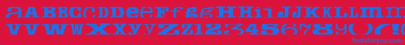 Cropfontserif Font – Blue Fonts on Red Background
