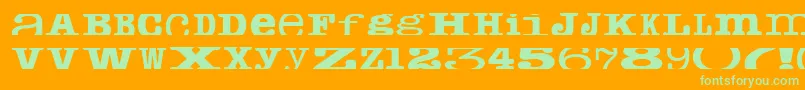 Cropfontserif Font – Green Fonts on Orange Background