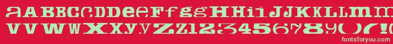 Cropfontserif Font – Green Fonts on Red Background