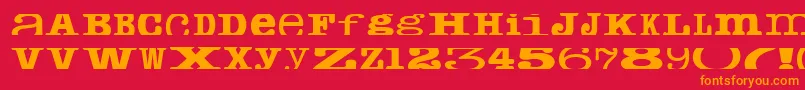 Cropfontserif Font – Orange Fonts on Red Background