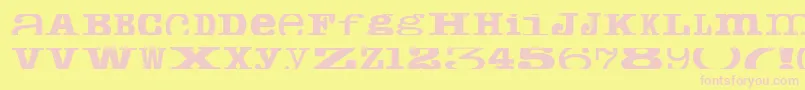 Cropfontserif-Schriftart – Rosa Schriften auf gelbem Hintergrund