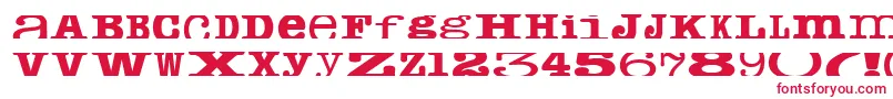 フォントCropfontserif – 白い背景に赤い文字