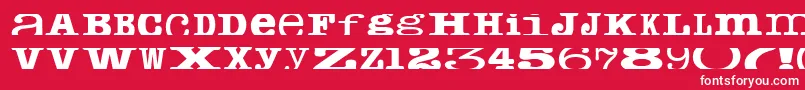 Czcionka Cropfontserif – białe czcionki na czerwonym tle