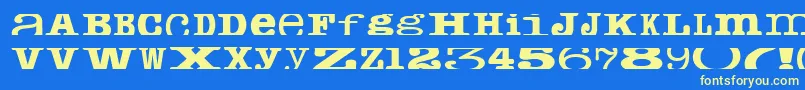 Cropfontserif Font – Yellow Fonts on Blue Background