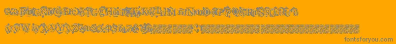 Highstyle-Schriftart – Graue Schriften auf orangefarbenem Hintergrund