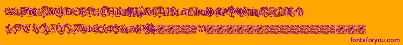Highstyle-fontti – violetit fontit oranssilla taustalla