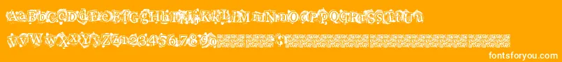 Highstyle-Schriftart – Weiße Schriften auf orangefarbenem Hintergrund