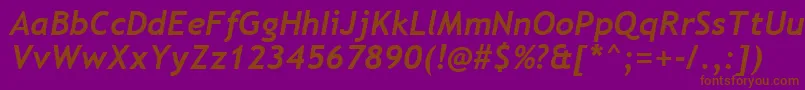 TrebuchetMsРџРѕР»СѓР¶РёСЂРЅС‹Р№РљСѓСЂСЃРёРІ Font – Brown Fonts on Purple Background