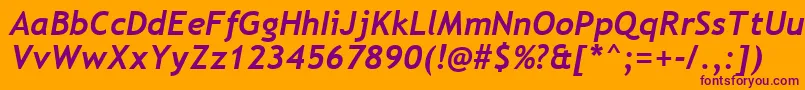 TrebuchetMsРџРѕР»СѓР¶РёСЂРЅС‹Р№РљСѓСЂСЃРёРІ Font – Purple Fonts on Orange Background