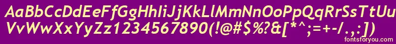 TrebuchetMsРџРѕР»СѓР¶РёСЂРЅС‹Р№РљСѓСЂСЃРёРІ Font – Yellow Fonts on Purple Background