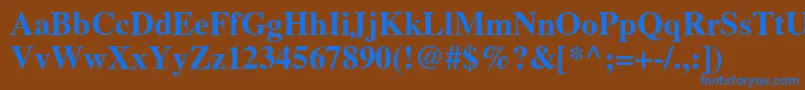 フォントTimesltstdBold – 茶色の背景に青い文字