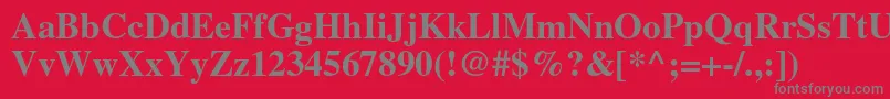 フォントTimesltstdBold – 赤い背景に灰色の文字