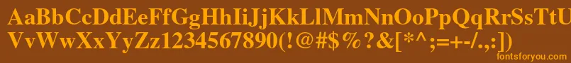 TimesltstdBold Font – Orange Fonts on Brown Background