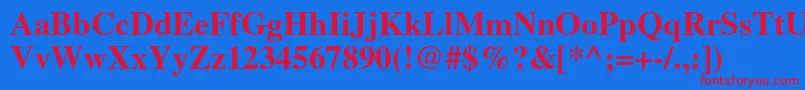 TimesltstdBold Font – Red Fonts on Blue Background