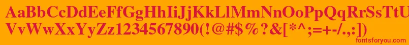 TimesltstdBold Font – Red Fonts on Orange Background