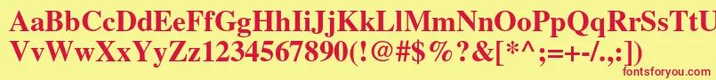 TimesltstdBold Font – Red Fonts on Yellow Background