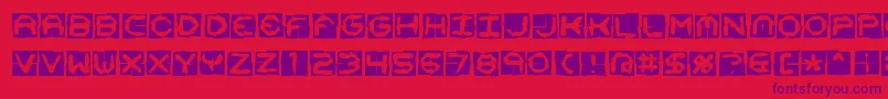 Mishmash4x4oBrk Font – Purple Fonts on Red Background